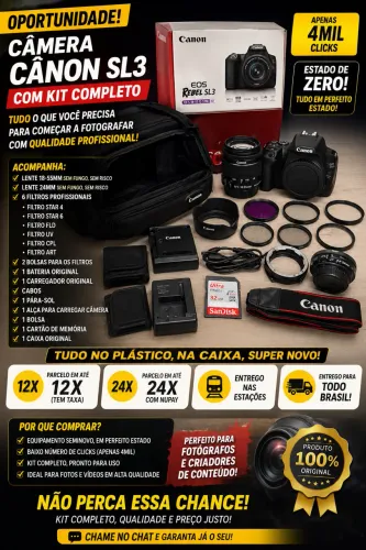 Cânon sl3 + 2 lente parcelo