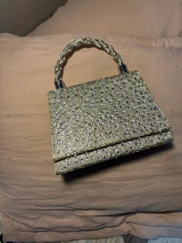 Bolsa de festa brilhosa prata