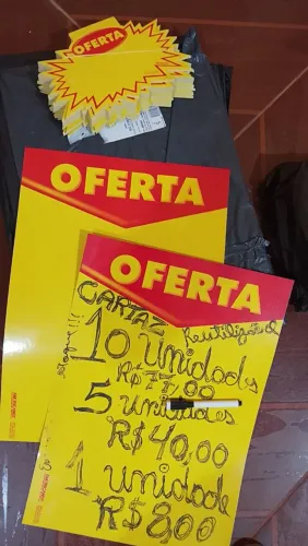 Cartaz de oferta e Promoção Reutilizável 30x42cm e cartaz Splash 22x15cm