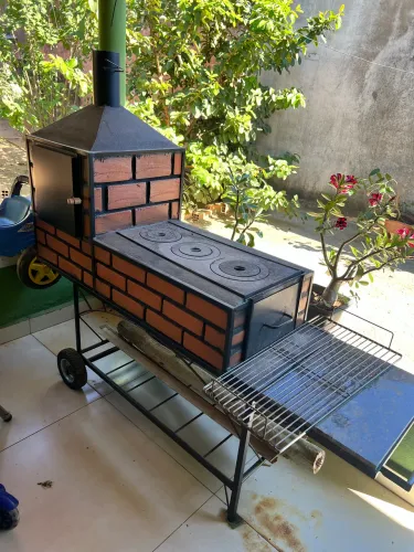 Fogão a lenha portátil 3 bocas