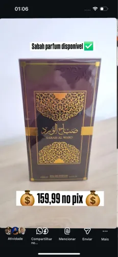 Perfume árabe  feminino Sabah  100 ml - entrega grátis em Natal 