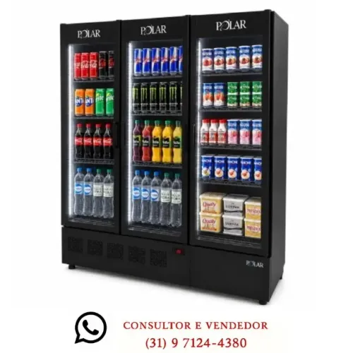 Refrigerador Expositor 3 Portas Preto Polar