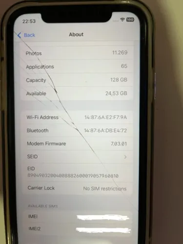 Iphone XR - 128gb - Tela trincada