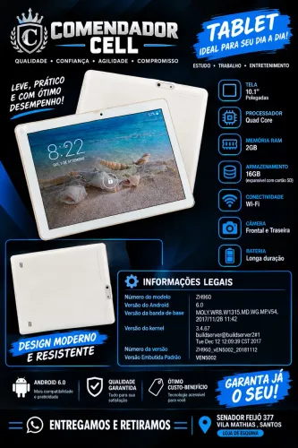 Tablete armazenamento 16gb