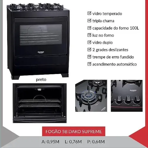 Fogão Dako 5 bocas