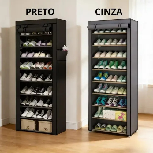 Sapateira 27 Pares com Capa Protetora - Organizador de Sapatos para Casa
