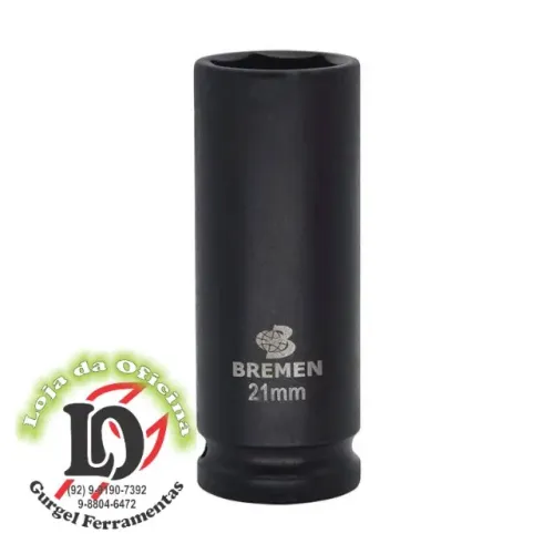 Soquete sext impacto 1/2 21mm (comprimento 80mm) - Bremen