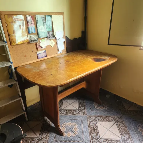  Mesa de Madeira Maciça Antiga 150x80 - Peça de Família