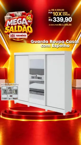 Guarda Roupa Casal Com Espelho