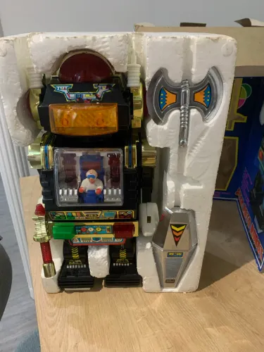 Brinquedo antigo Robô antigo Star roto Robot 1985 na caixa