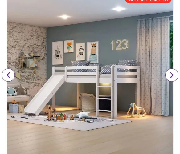 Cama com escorregador infantil
