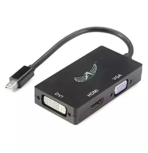 Adaptador 3x1 Mini Displayport P Dvi Vga Hdmi Au 8808 Preto