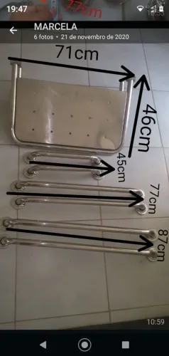Banco articulado para banho