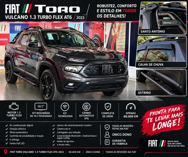 Fiat Toro Volcano 1.3 T270 4X2 Flex AUT 2023