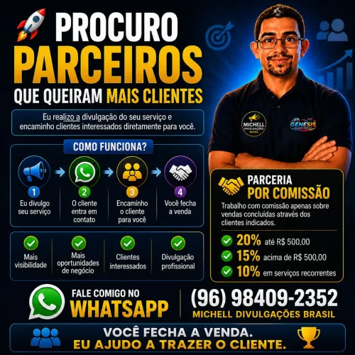 Buscamos parceiros no Amapá que queiram clientes