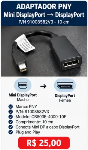 Adaptador PNY Mini DisplayPort ? DisplayPort