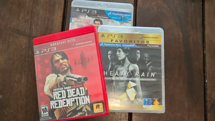 Lote Jogos PS3 Red Dead Redemption Heavy Rain Directors Cut e Fifa 13