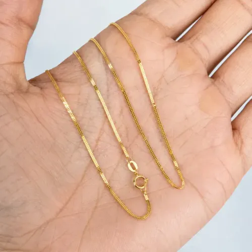 Corrente Veneziana Dupla 2,2mm banhado a ouro 18k (Fecho Gaveta)