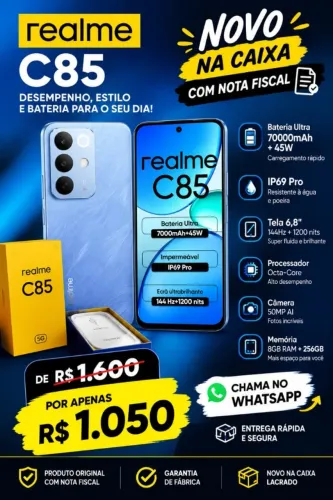Celular Realmi c85 novo com nota fiscal