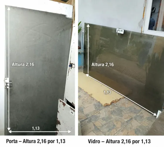 Porta de blindex está em ótimo estado