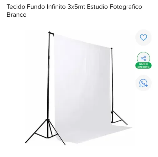 Fundo branco fotográfico (Suporte + tecido) 
