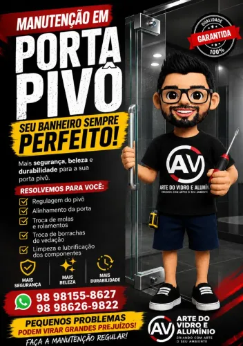 Manutenção porta de vidro 