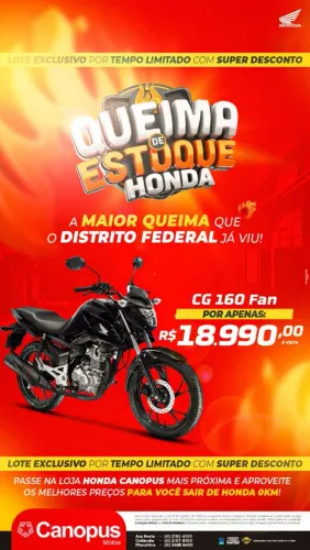 Queima de estoque Canopus Honda