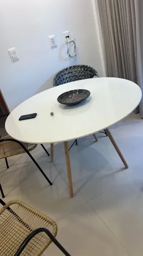 Mesa redonda off white 120cm