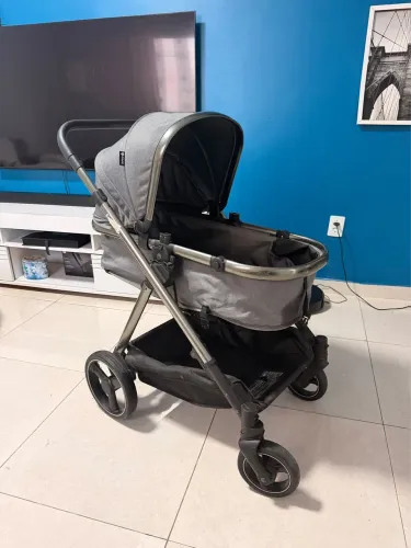 Carrinho Travel System Safety 1st Discover Trio Isofix Grey Chrome - Kit completo