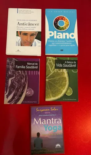 Lote 5 Livros - Saúde Natural, Alimentação e Bem-Estar (Anticâncer, Mantra Yoga e mais)