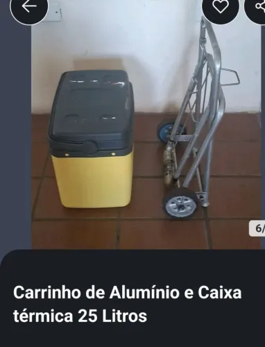 Carrinho de Alumínio e Caixa térmica