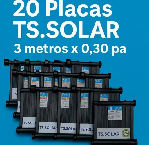  Kit Aquecedor Solar Piscina 18m2 25.000l 20 Placas 3m Rosca 20 placas