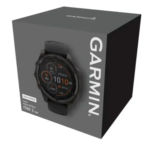 Relogio Garmin Fenix 8 47mm Sollar Saphire Titanium black
