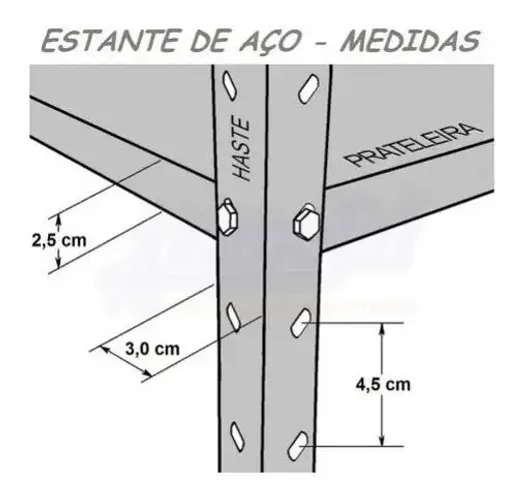 Prateleira de aço 40cm 5 prateleiras 