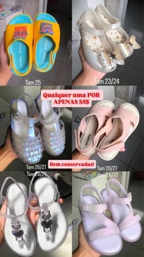 sapatos/sandálias mini melissa