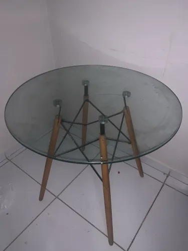 Mesa de vidro redonda