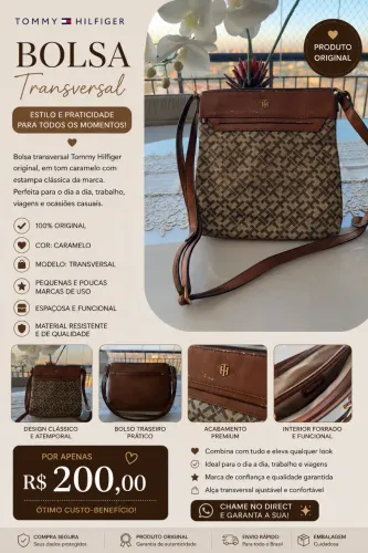 bolsa transversal tommy hilfiger caramelo