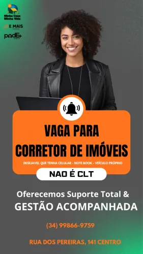 VAGA PARA CORRETOR DE IMÓVEIS 