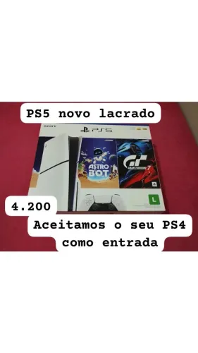 PS5 mídia física lacrado aceito seu PS4 como parte do pagamento