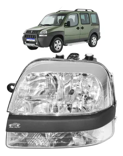 Farol Fiat Doblo 2002 2003 2004 2005 A 2009 Cromado Le Esquerdo/motorista