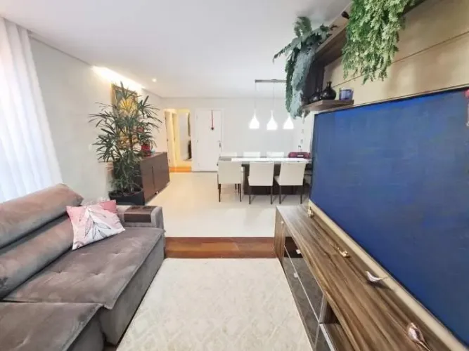 Apartamento sacada gourmet, 3 suítes mobiliado com 3 vagas Jardim Bela Vista, Santo André