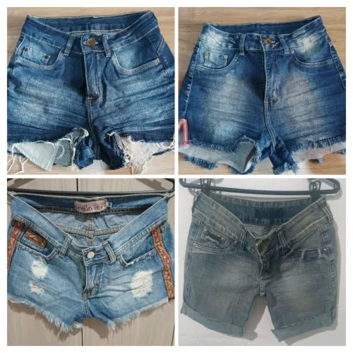 Kit 4 shorts jeans feminino tamanho 36