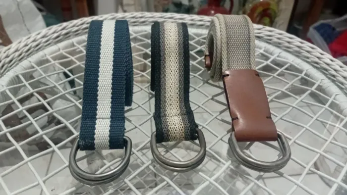 Kit 3 cintos lona masculino