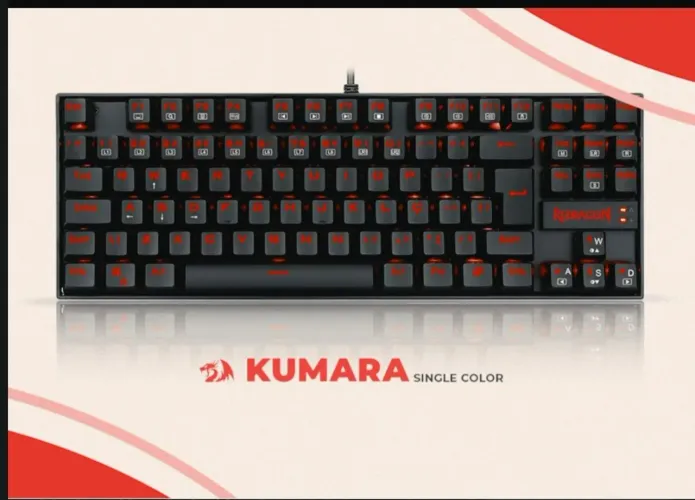 Teclado Mecânico Redragon Kumara RGB Vermelho (Outemu Blue + Caixa Original)