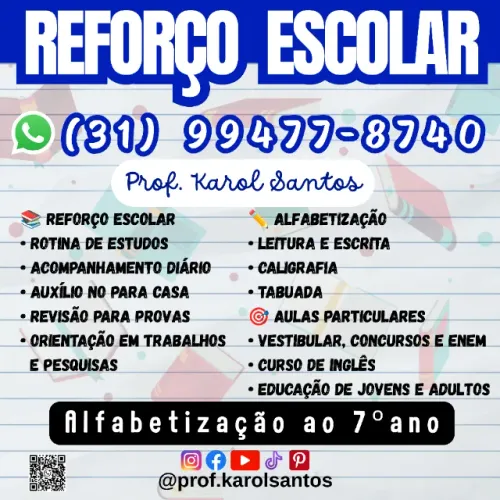 Reforço Escolar Personalizado - Da Alfabetização ao 7º Ano