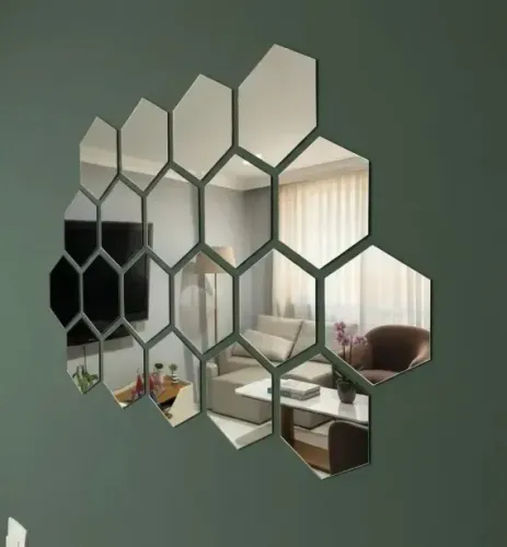 Espelhos hexagonais 12 peças 