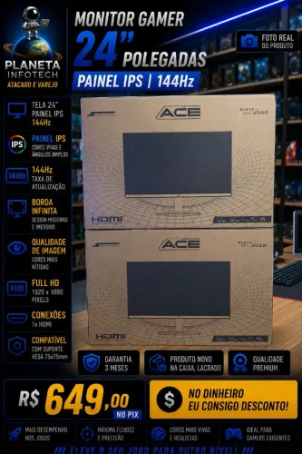 Monitor Gamer 24 polegadas de 144Hz FULL HD com tela IPS ( com garantia )