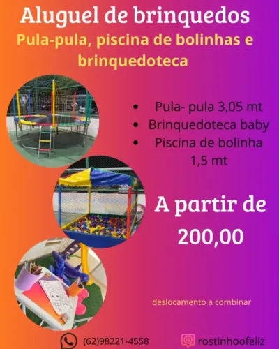 Aluguel de Pula-Pula, Piscina de Bolinha, Brinquedoteca baby.