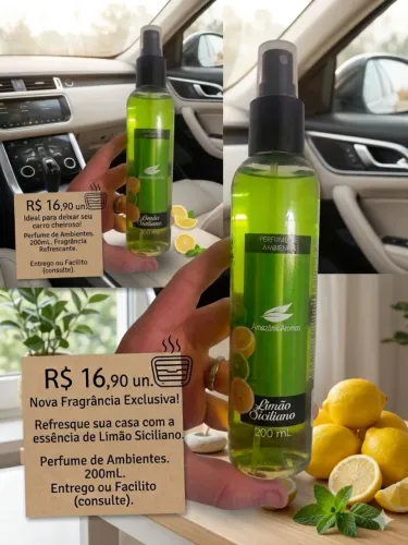 Perfume de Ambientes e Carros Limão Siciliano 200ml - Novo