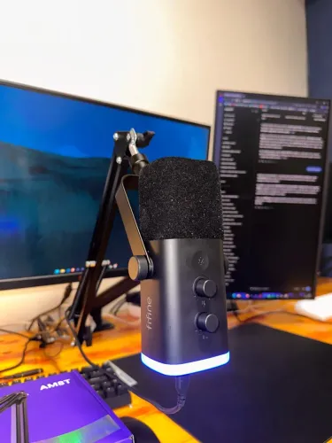 Microfone FIFINE AM8T USB/XLR RGB + Braço Articulado